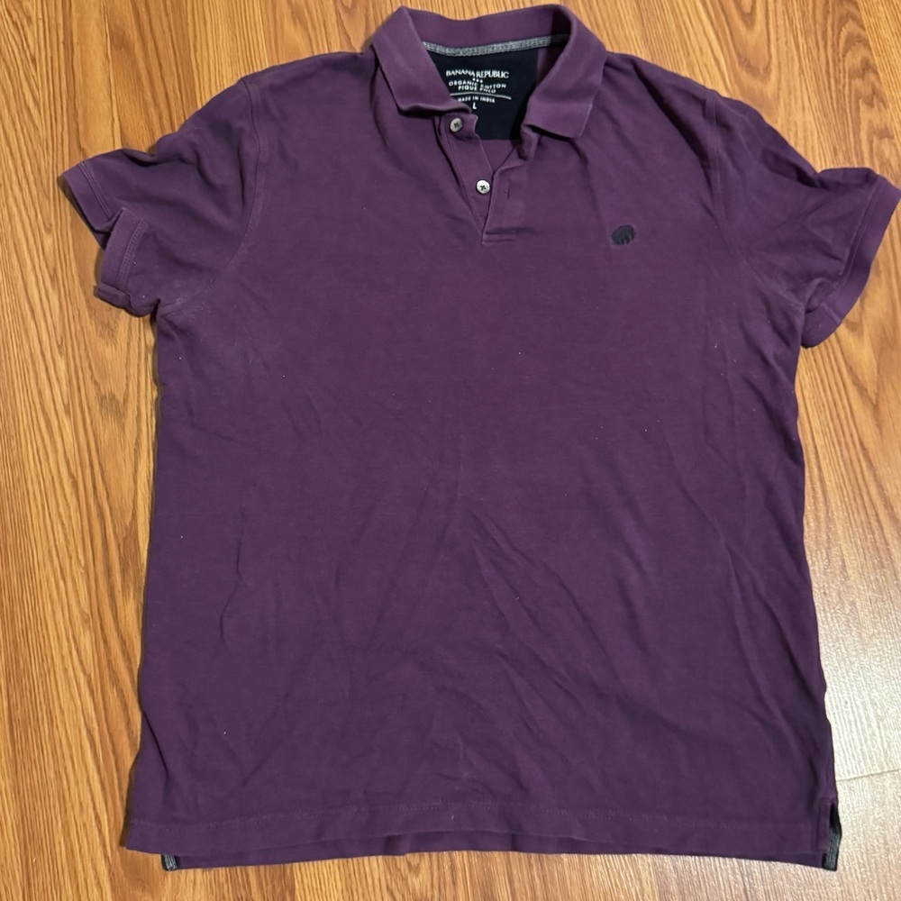 Banana Republic Men’s Organic Cotton Purple‎ Polo Size L NWOT Business Casual